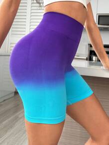 In Ombre Thắt lưng băng rộng Quần short thể thao đạp xe - Nhiều màu - Xem 4