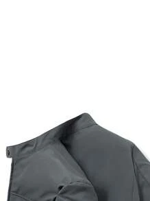 Áo khoác nam trơn, có khóa kéo, thoáng khí. - Xám - Xem 3