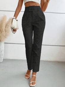 Chiquease Solid Suit Pants - Black - View 1