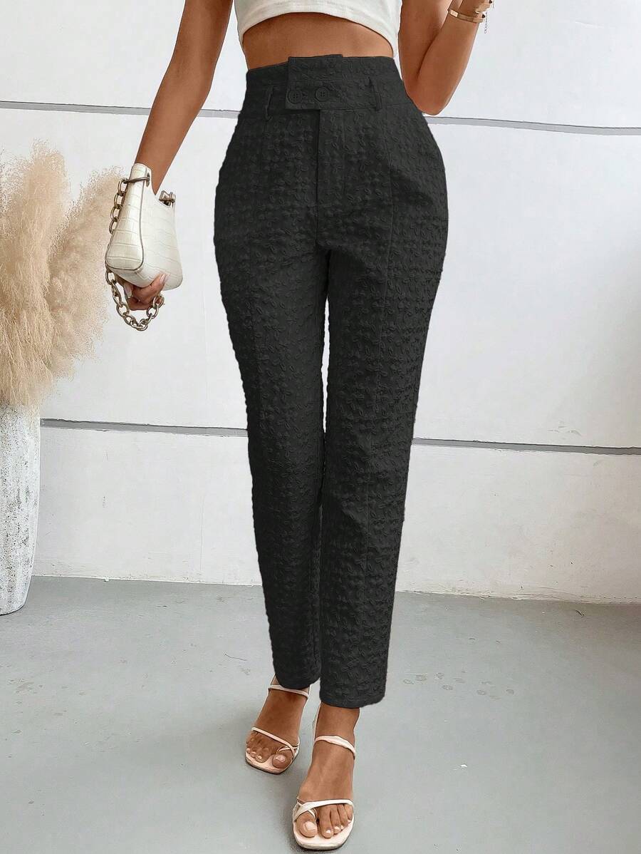 Chiquease Solid Suit Pants - Black - View 1