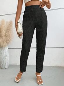 Chiquease Solid Suit Pants - Black - View 4