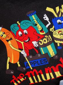 男嬰卡通和字母圖案T恤&破洞牛仔短褲