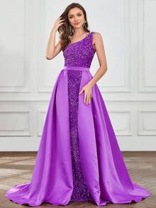 Một bờ vai Kim sa Ăn mặc trang trọng - Màu tím - Xem 5