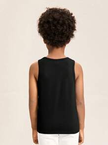 SHEIN Chicos Top tank unicolor - Negro - Ver 2