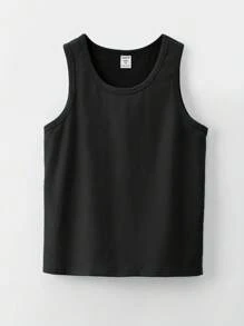 SHEIN Chicos Top tank unicolor - Negro - Ver 7