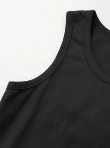 SHEIN Chicos Top tank unicolor - Negro - Ver 8