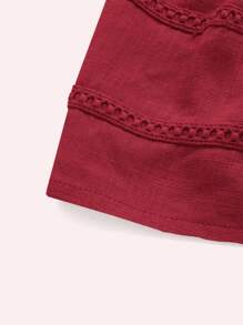 SHEIN ICON Top de tirantes crop con cordón delantero peplum - Burdeos - Ver 4