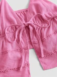 SHEIN ICON Solid Tie Front Cami Top