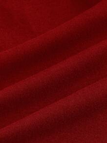 SHEIN EZwear Plus Side Striped Track Shorts, Summer - Red - View 3