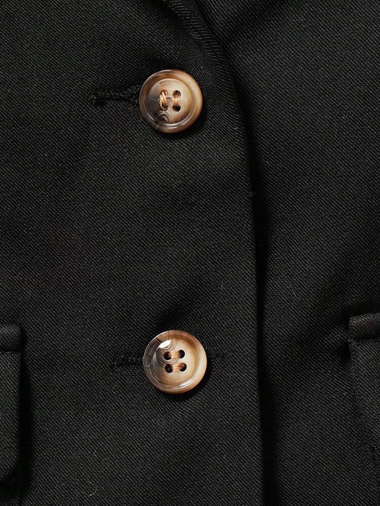 Baby Boy Embroidery Letter Pattern Flap Pocket Blazer