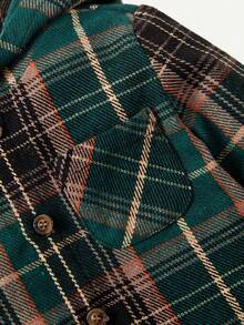 Cozy Pixies Baby Boy Plaid Print Hooded Jacket & Trousers & Tee - Multicolor - View 7