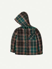 Cozy Pixies Baby Boy Plaid Print Hooded Jacket & Trousers & Tee - Multicolor - View 13