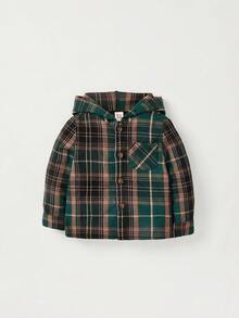 Cozy Pixies Baby Boy Plaid Print Hooded Jacket & Trousers & Tee - Multicolor - View 9