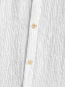 Manfinity Homme 鬆身男士純色鈕扣前襯衫 - 白色 - 查看 10