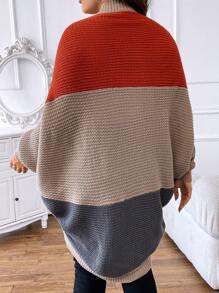 SHEIN LUNE Áo len cardigan tay cánh dơi màu khối cỡ lớn - Nhiều màu - Xem 2