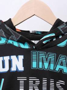 SHEIN Tween Boy Letter Graphic Drop Shoulder Sweatshirt - Multicolor - View 6