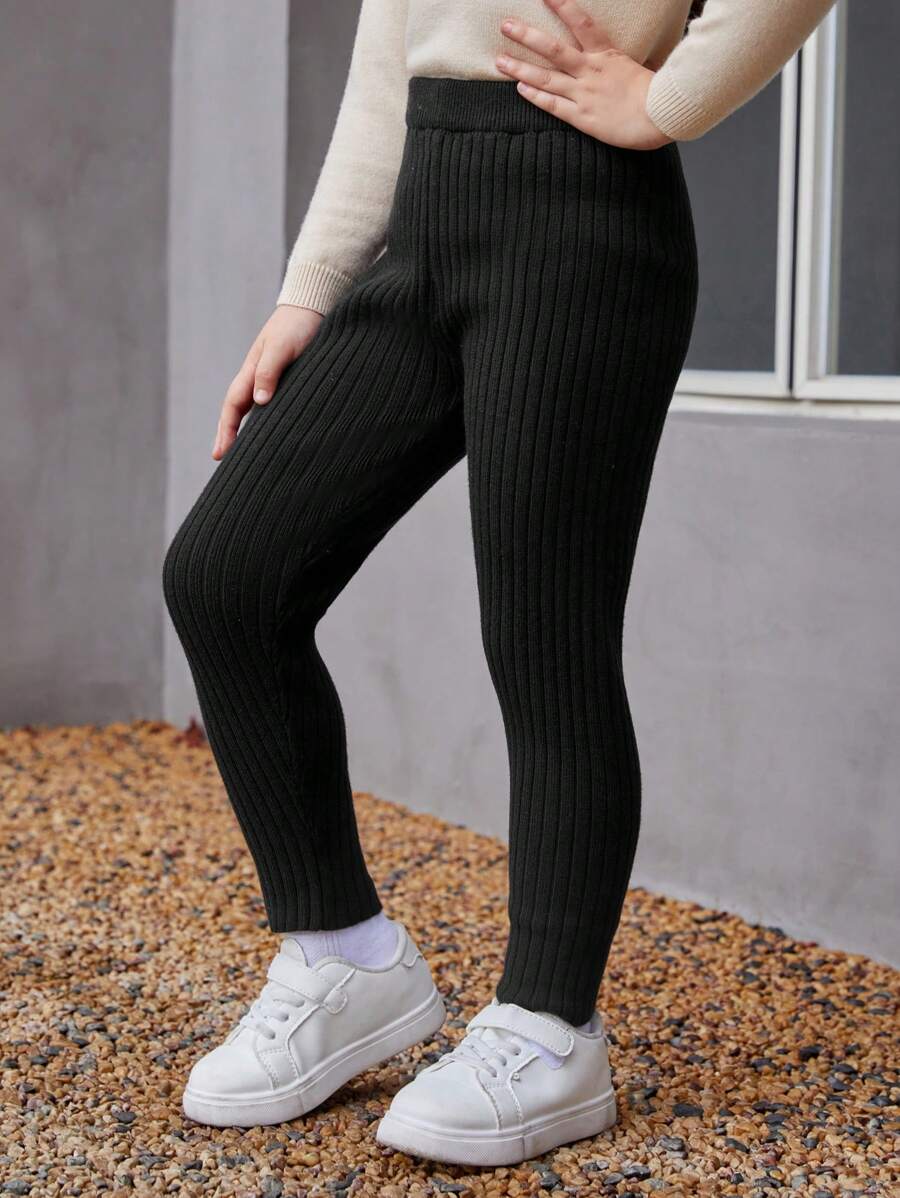 SHEIN Ragazzine Pantaloni maglione monocolore