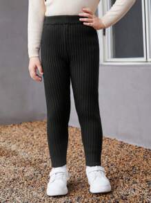SHEIN Ragazzine Pantaloni maglione monocolore