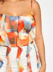 SHEIN SXY Tie Dye Draped Detail Cami Top - Multicolor - View 5