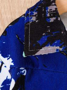 Baby Boy 1pc Graffiti Print Button Front Coat - Multicolor - View 4