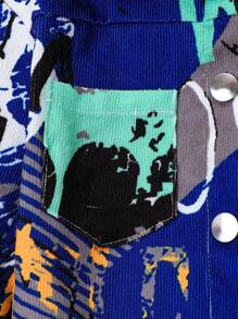 Baby Boy 1pc Graffiti Print Button Front Coat - Multicolor - View 5