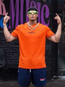 Manfinity Sport Corelite Men Letter Graphic Sports Tee - Orange - View 1