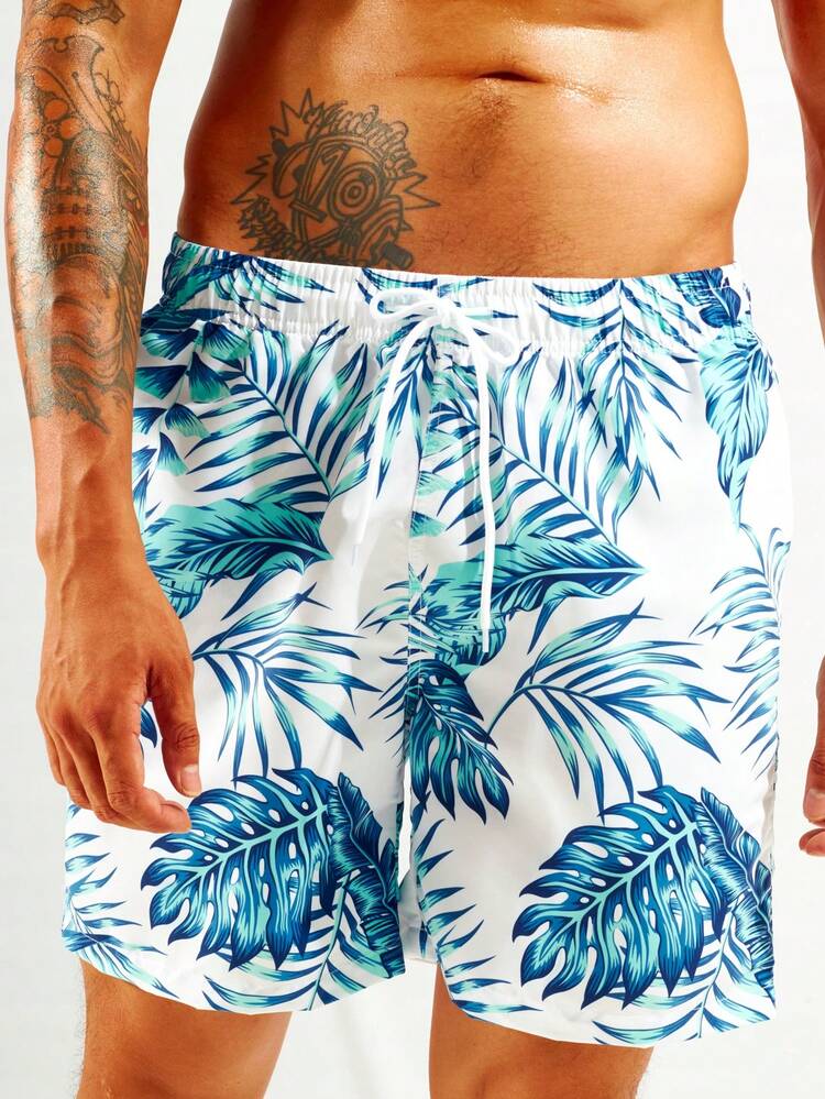 Surfspeed 男士熱帶圖案腰部抽繩泳褲 - 彩色 - 查看 1