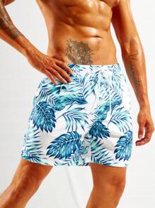 Surfspeed 男士熱帶圖案腰部抽繩泳褲 - 彩色 - 查看 3