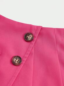 SHEIN 女小童翻蓋細節百褶下擺半身裙 - 粉色 - 查看 3