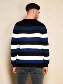 EURMUSE Men Mock Neck Sweater - Blue - View 2