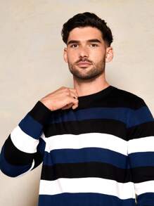 EURMUSE Men Mock Neck Sweater - Blue - View 4