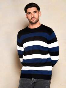EURMUSE Men Mock Neck Sweater - Blue - View 5