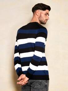 EURMUSE Men Mock Neck Sweater - Blue - View 6