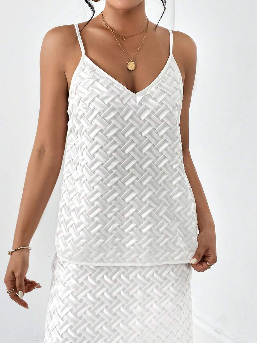 SHEIN Essnce Solid Cami Top - White - View 1