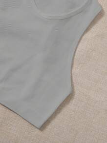 SHEIN Yoga Basic 2pcs Solid Ribbed Knit Sports Tank Top - Multicolor - View 4