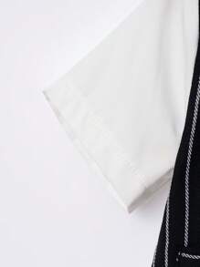 SHEIN Baby Jungen Streifen, Schleife vorne, 2 in 1 Shirt mit & Shorts mit