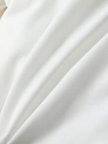 SHEIN Baby Girl Summer Casual Puff Sleeve Polo Collar Dress With Bear Patch - White - View 6