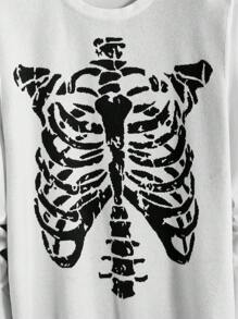 Manfinity RebelGame Men Halloween Skeleton Pattern Sweater - Black - View 3