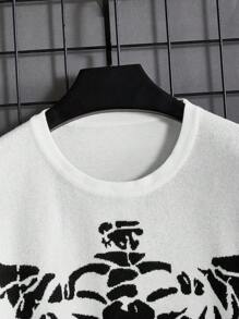 Manfinity RebelGame Men Halloween Skeleton Pattern Sweater - Black - View 4