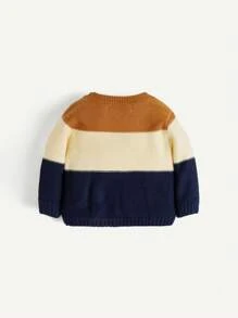 Cozy Pixies 男嬰休閒條紋圖案套頭衫套頭毛衣帶圓領,長袖