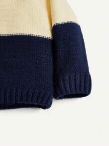 Cozy Pixies 男嬰休閒條紋圖案套頭衫套頭毛衣帶圓領,長袖