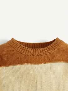 Cozy Pixies 男嬰休閒條紋圖案套頭衫套頭毛衣帶圓領,長袖