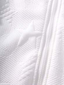 SHEIN 女大童字母補丁細節拉鏈開襟夾克 - 白色 - 查看 5