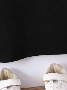 SHEIN 男小童字母圖案背心上衣 - 黑色 - 查看 6