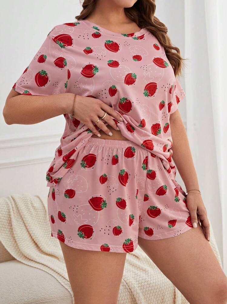 ストロベリー柄パジャマセット | SHEIN JAPAN