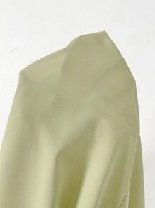 SHEIN Privé 翻蓋口袋圍裹側打結連身褲 - 綠色 - 查看 7