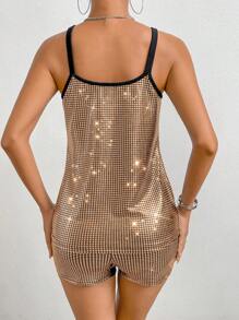 SHEIN LUNE 鏈條細節吊帶背心和短褲