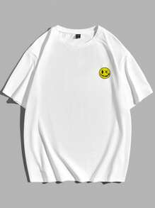 Manfinity VCAY Camiseta holgada con eslogan y estampado gráfico de dibujos animados para hombre - Blanco - Ver 2