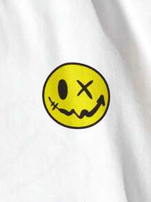 Manfinity VCAY Camiseta holgada con eslogan y estampado gráfico de dibujos animados para hombre - Blanco - Ver 5