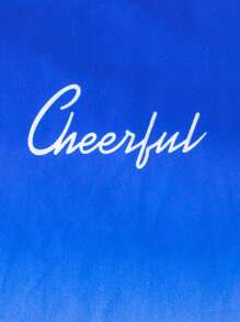 SHEIN 休閒字母 漸層男童（小）兩件套 - 藍白色 - 查看 3